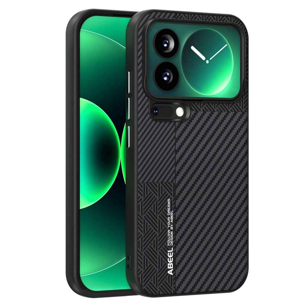 ABEEL For Xiaomi 17 Pro Magnetic Case PC + TPU + Aluminum Alloy + PU Leather Slim Phone Back Cover - Texture 3