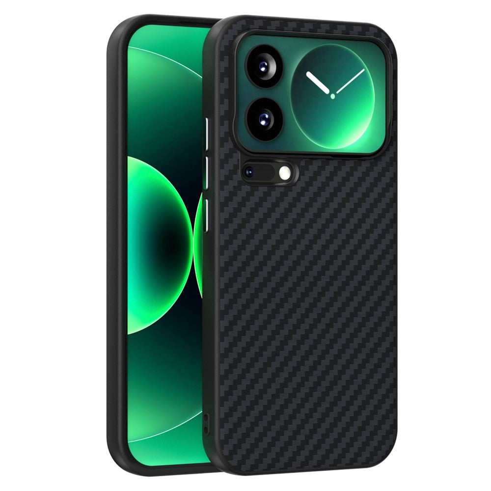 ABEEL For Xiaomi 17 Pro Max Magnetic Case Carbon Fiber Texture Back Cover - Black