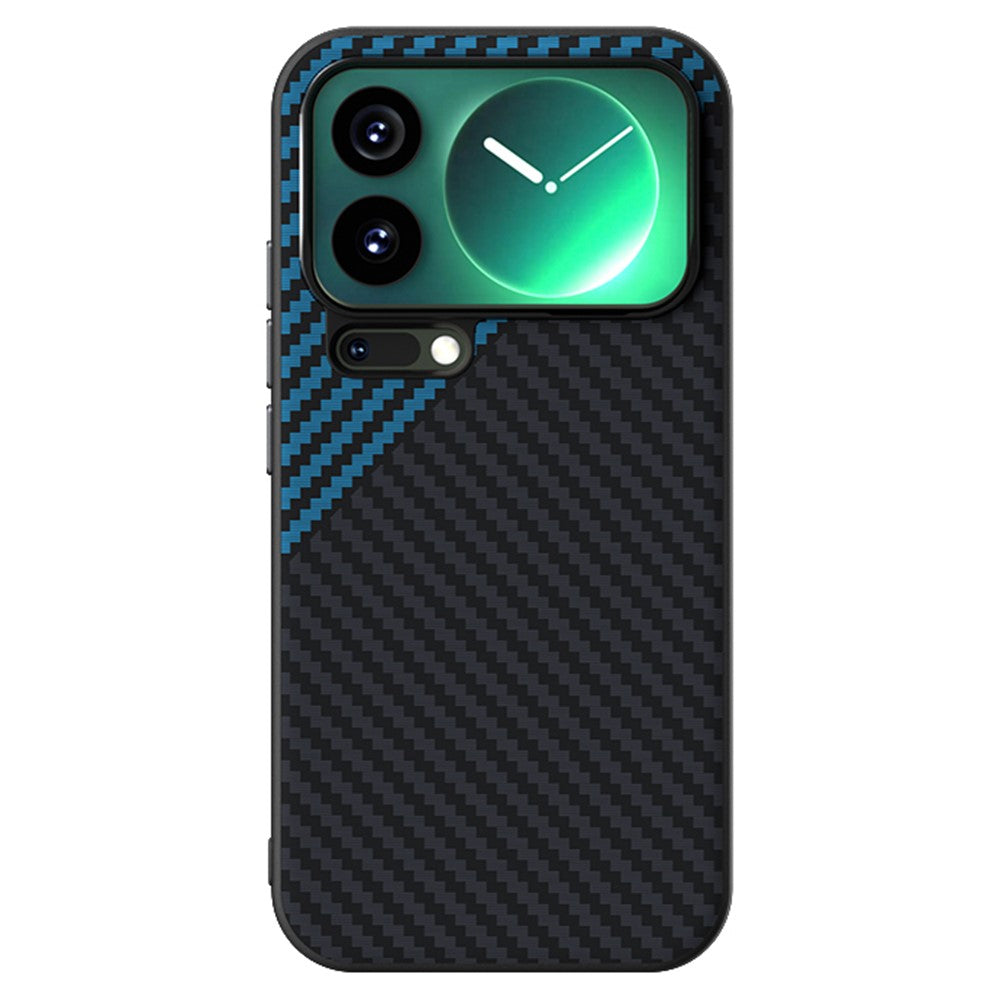 ABEEL For Xiaomi 17 Pro Max Magnetic Case Carbon Fiber Texture Back Cover - Black  /  Blue