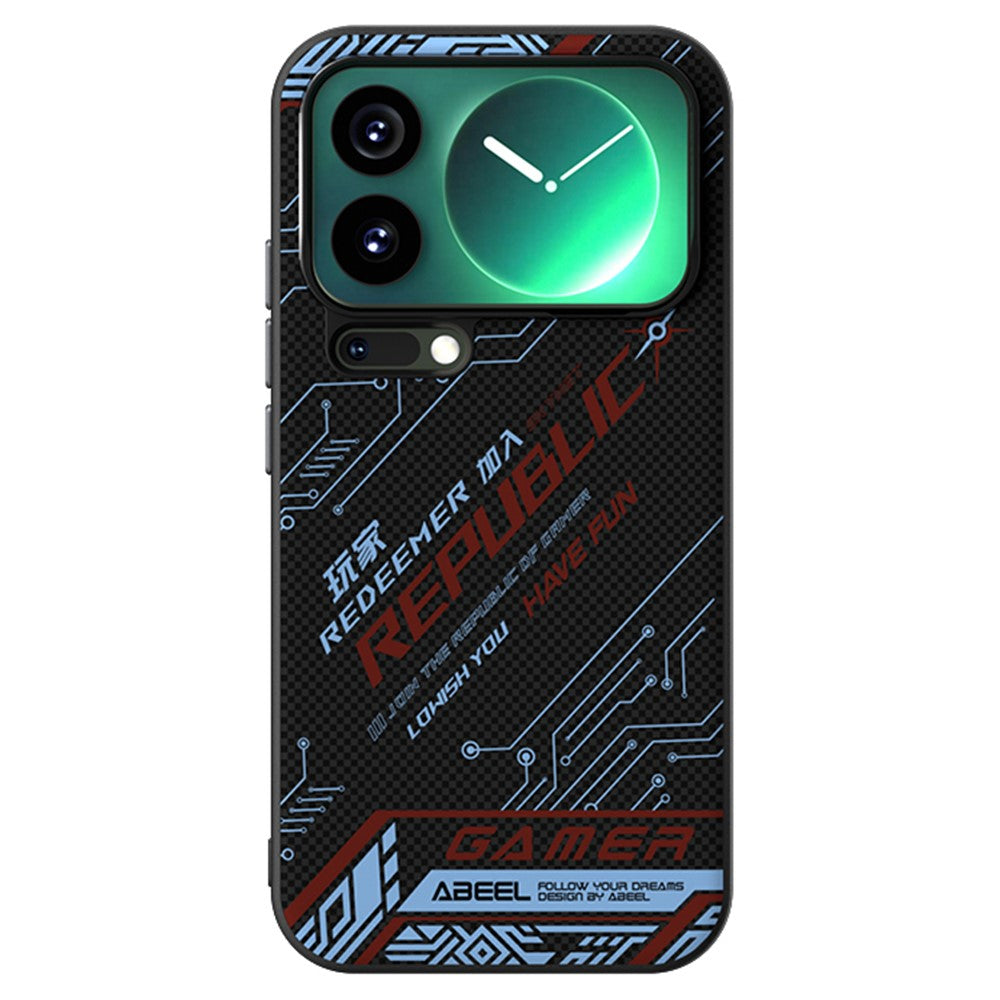 ABEEL For Xiaomi 17 Pro Max Magnetic Case Micro-Embossing 6D Printed PC TPU Aluminum Alloy Leather Phone Cover - Outstanding No. 4