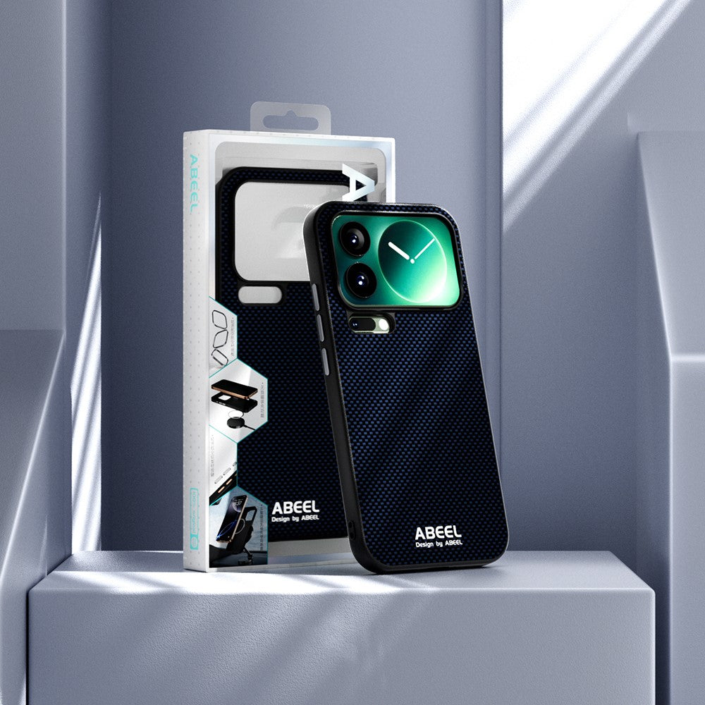 ABEEL For Xiaomi 17 Pro Max Magnetic Case Printed PC TPU Aluminum Alloy Leather Phone Cover - Blue