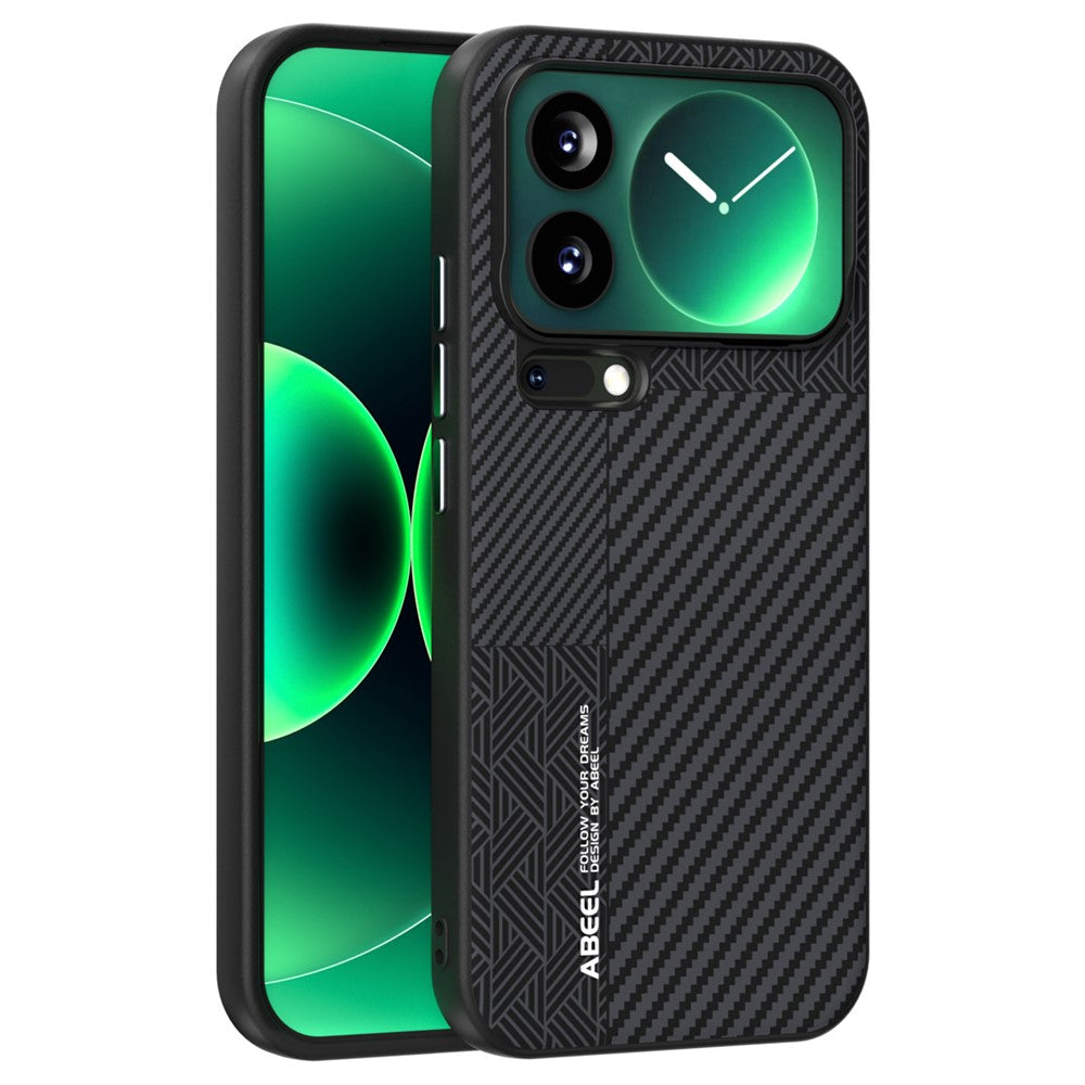 ABEEL For Xiaomi 17 Pro Max Magnetic Case PC + TPU + Aluminum Alloy + PU Leather Slim Phone Back Cover - Texture 3