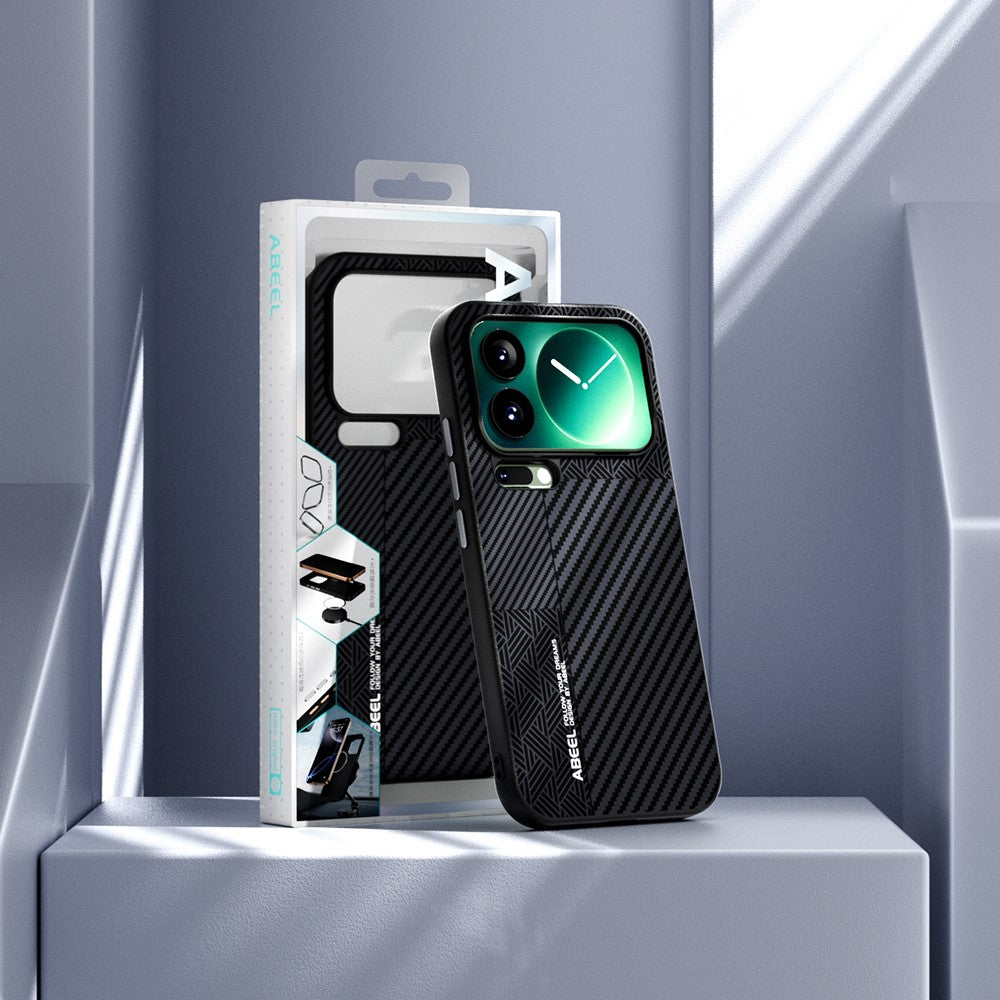 ABEEL For Xiaomi 17 Pro Max Magnetic Case PC + TPU + Aluminum Alloy + PU Leather Slim Phone Back Cover - Texture 3