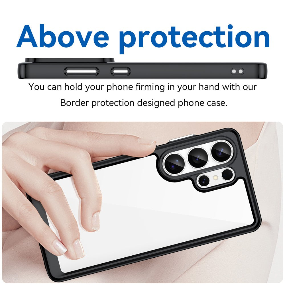 For-Samsung-Galaxy-S26-Ultra-Case-TPU-+-Acrylic-Protective-Clear-Phone-Cover-Black