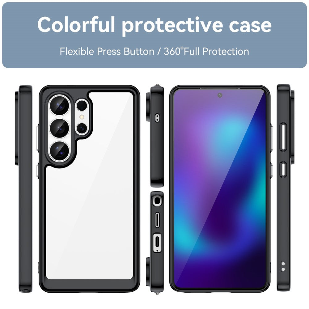 For-Samsung-Galaxy-S26-Ultra-Case-TPU-+-Acrylic-Protective-Clear-Phone-Cover-Black