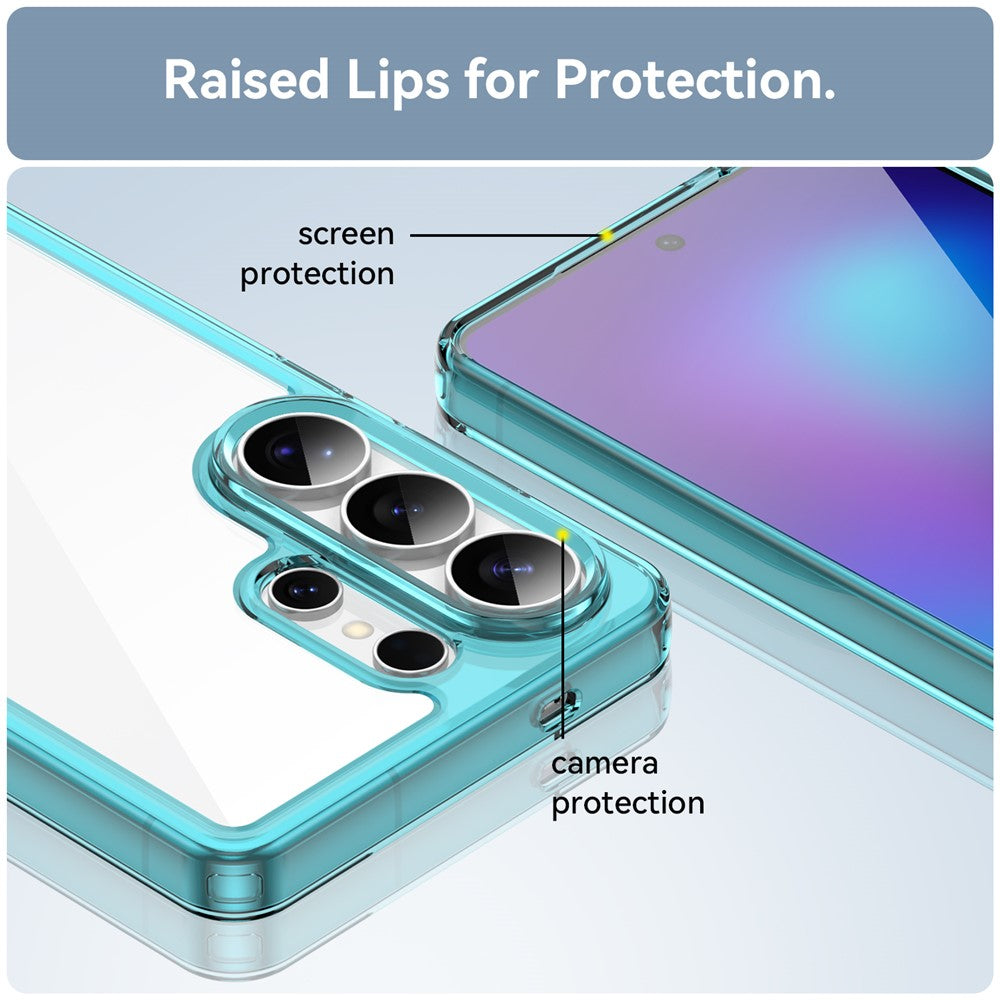 For-Samsung-Galaxy-S26-Ultra-Case-TPU-+-Acrylic-Protective-Clear-Phone-Cover-Transparent-Blue