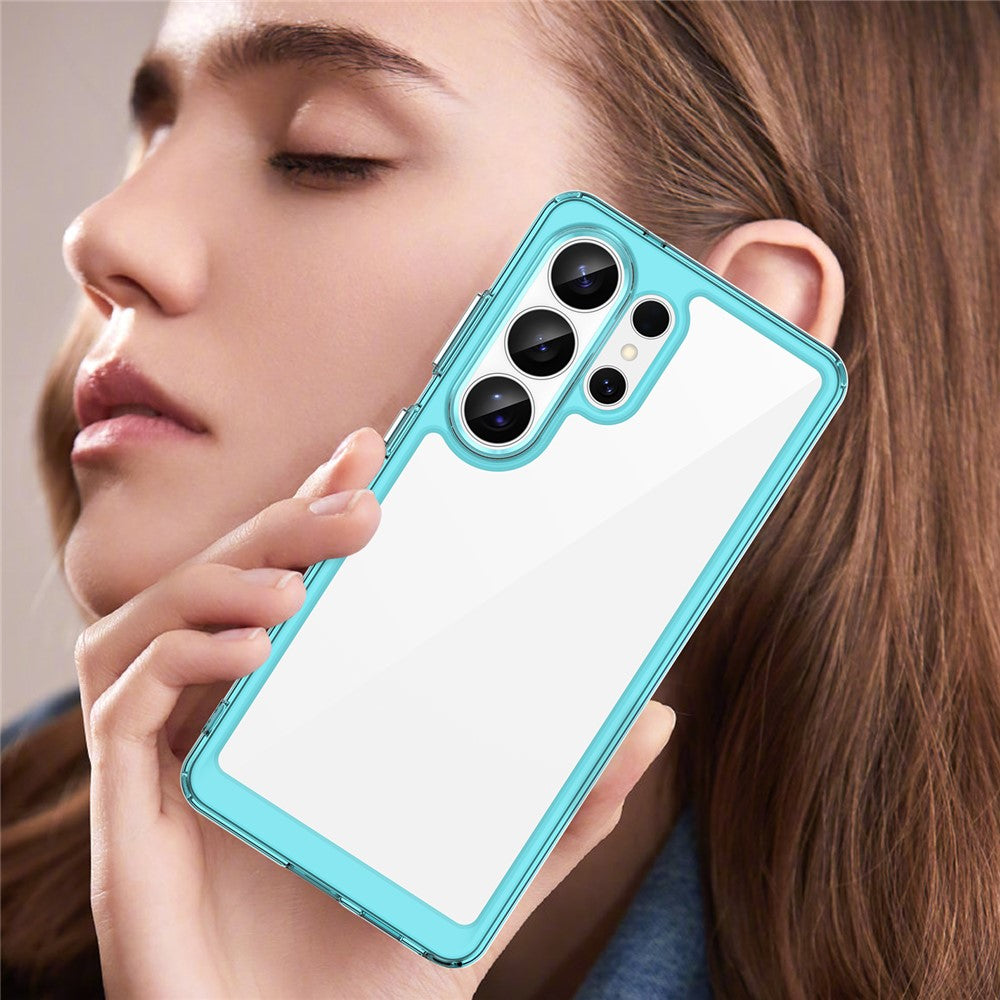 For-Samsung-Galaxy-S26-Ultra-Case-TPU-+-Acrylic-Protective-Clear-Phone-Cover-Transparent-Blue