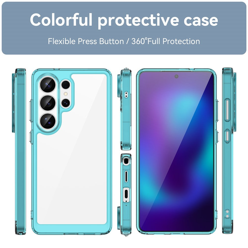 For-Samsung-Galaxy-S26-Ultra-Case-TPU-+-Acrylic-Protective-Clear-Phone-Cover-Transparent-Blue
