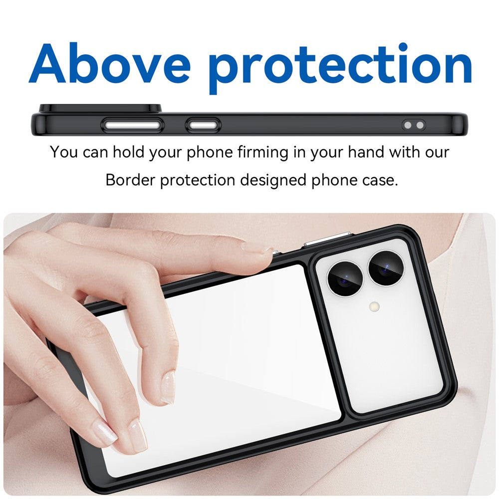 For-Samsung-Galaxy-S26-Edge-Case-TPU-+-Acrylic-Protective-Clear-Phone-Cover-Black