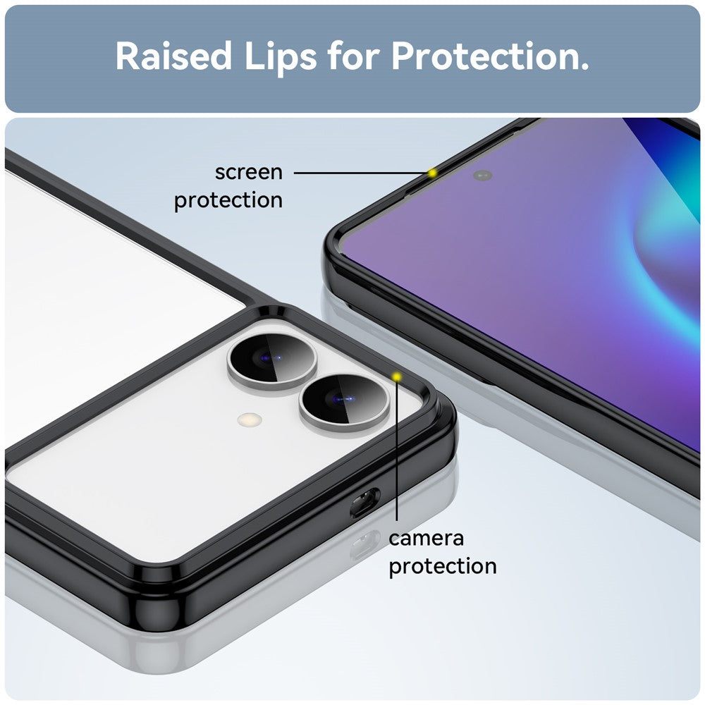 For-Samsung-Galaxy-S26-Edge-Case-TPU-+-Acrylic-Protective-Clear-Phone-Cover-Black