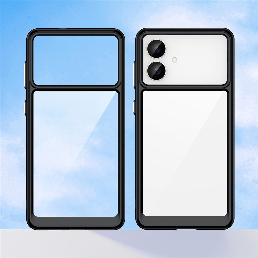 For-Samsung-Galaxy-S26-Edge-Case-TPU-+-Acrylic-Protective-Clear-Phone-Cover-Black