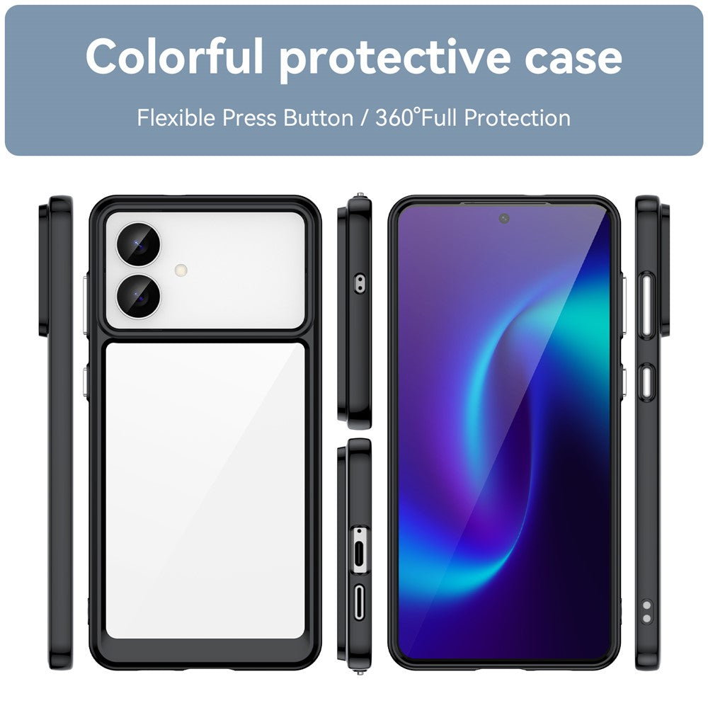 For-Samsung-Galaxy-S26-Edge-Case-TPU-+-Acrylic-Protective-Clear-Phone-Cover-Black