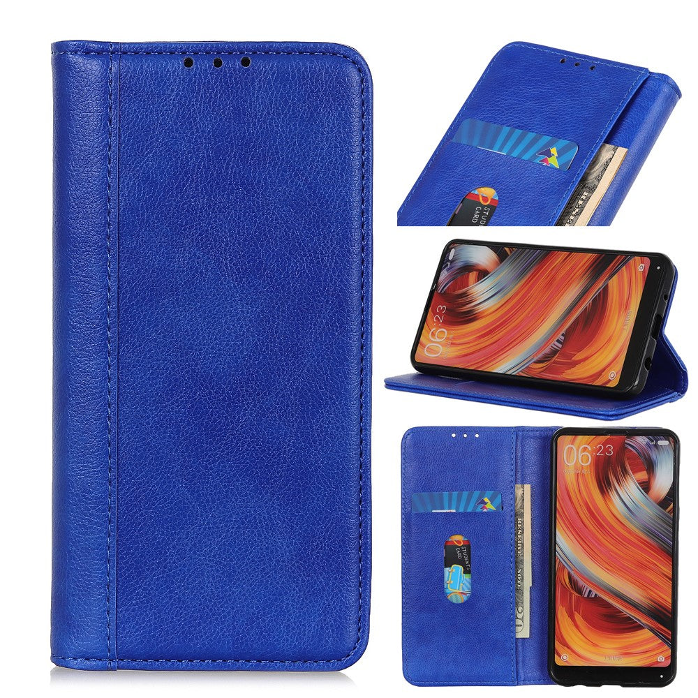 For Xiaomi Redmi Note 15 Pro 5G (Global) Stand Case Split Leather Litchi Texture Wallet Phone Cover - Blue