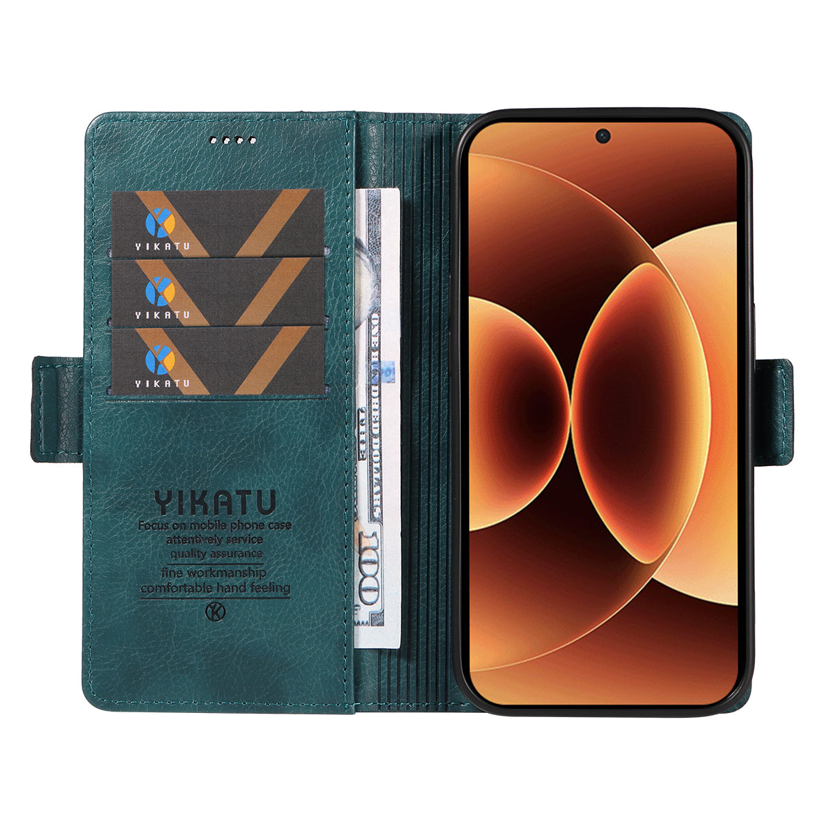 For Xiaomi 17 Pro Max Case YIKATU YK-007 Litchi Texture PU Leather Wallet Phone Cover - Blue