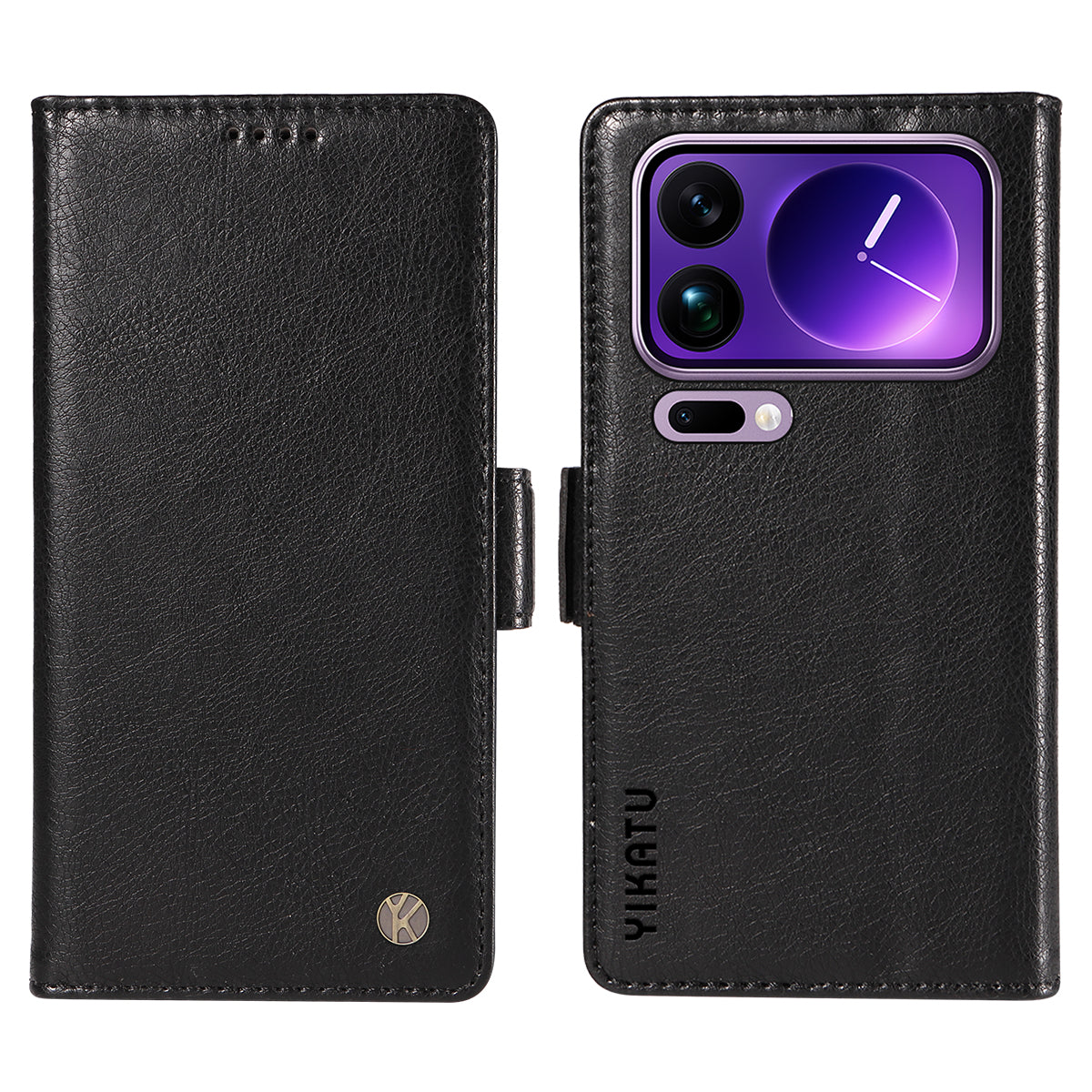 For Xiaomi 17 Pro Max Case YIKATU YK-007 Litchi Texture PU Leather Wallet Phone Cover - Black