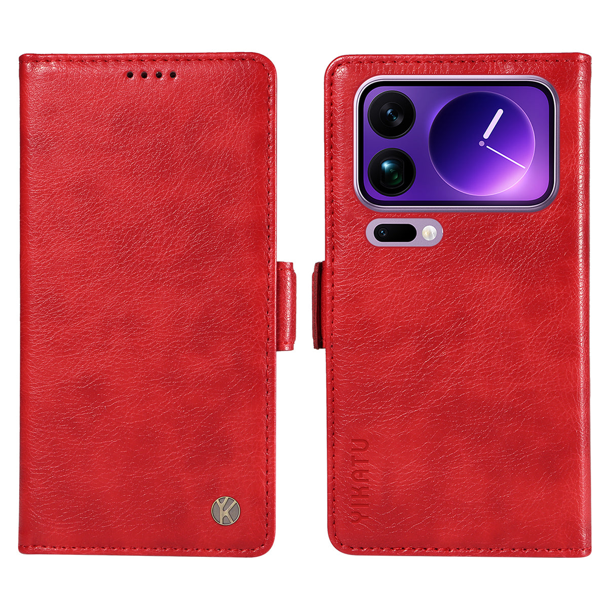 For Xiaomi 17 Pro Max Case YIKATU YK-007 Litchi Texture PU Leather Wallet Phone Cover - Red