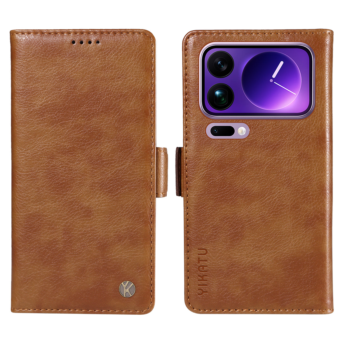For Xiaomi 17 Pro Max Case YIKATU YK-007 Litchi Texture PU Leather Wallet Phone Cover - Brown