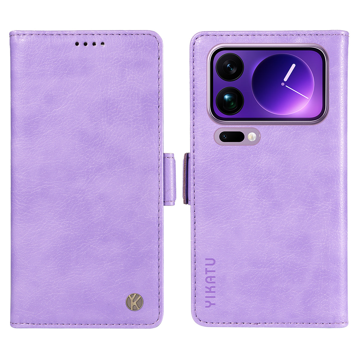 For Xiaomi 17 Pro Max Case YIKATU YK-007 Litchi Texture PU Leather Wallet Phone Cover - Purple