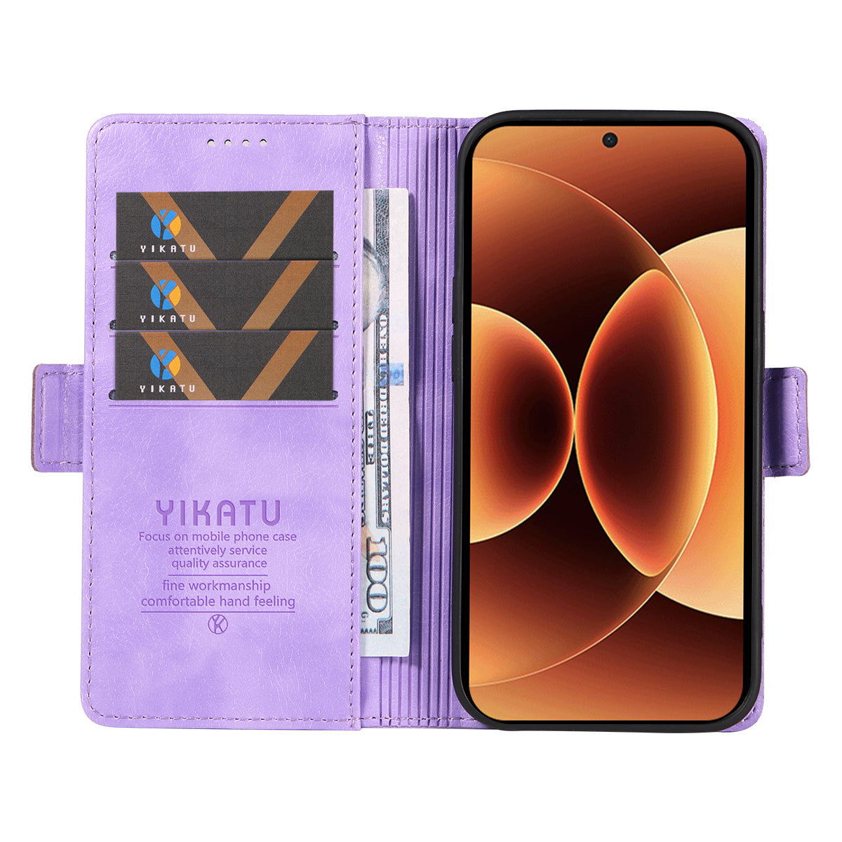 For Xiaomi 17 Pro Max Case YIKATU YK-007 Litchi Texture PU Leather Wallet Phone Cover - Purple