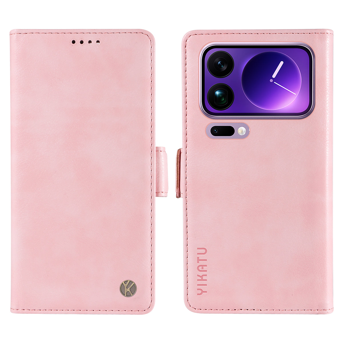 For Xiaomi 17 Pro Max Case YIKATU YK-007 Litchi Texture PU Leather Wallet Phone Cover - Pink