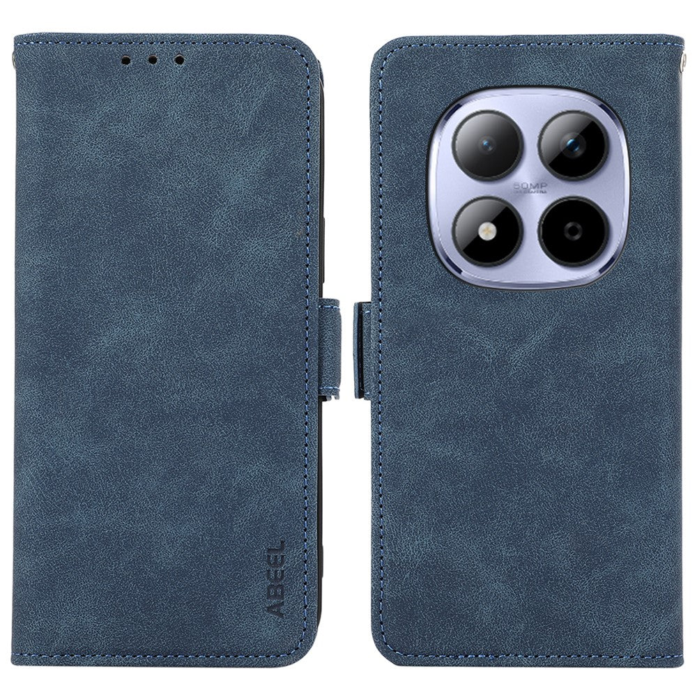 ABEEL For Xiaomi Redmi Note 15 Pro 5G (Global) Case PU Leather Folio Stand View RFID Blocking Phone Cover - Blue