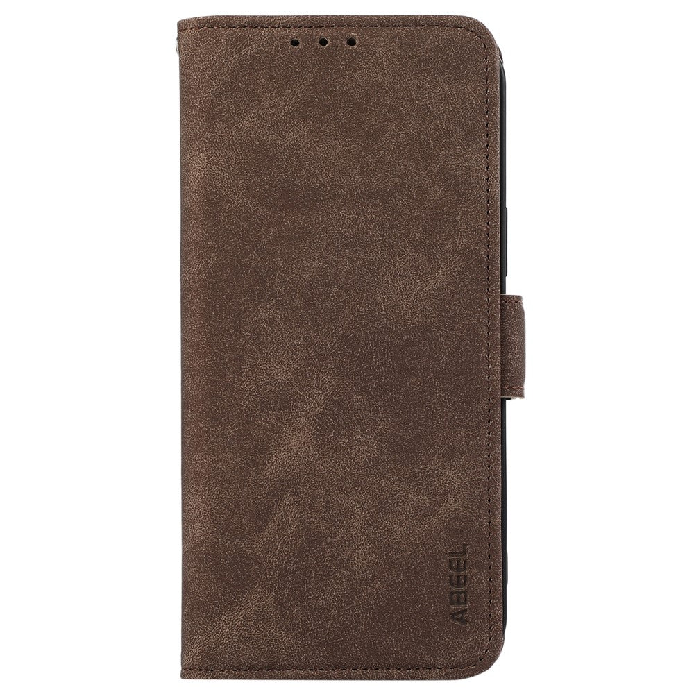 ABEEL For Xiaomi Redmi Note 15 Pro 5G (Global) Case PU Leather Folio Stand View RFID Blocking Phone Cover - Brown