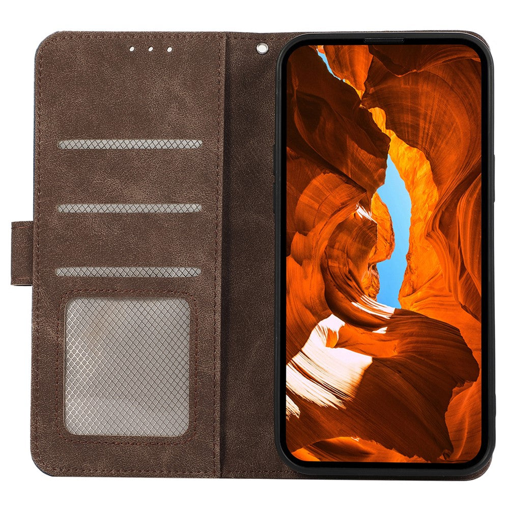 ABEEL For Xiaomi Redmi Note 15 Pro 5G (Global) Case Color Splicing Leather Flip Phone Cover RFID Blocking - Brown