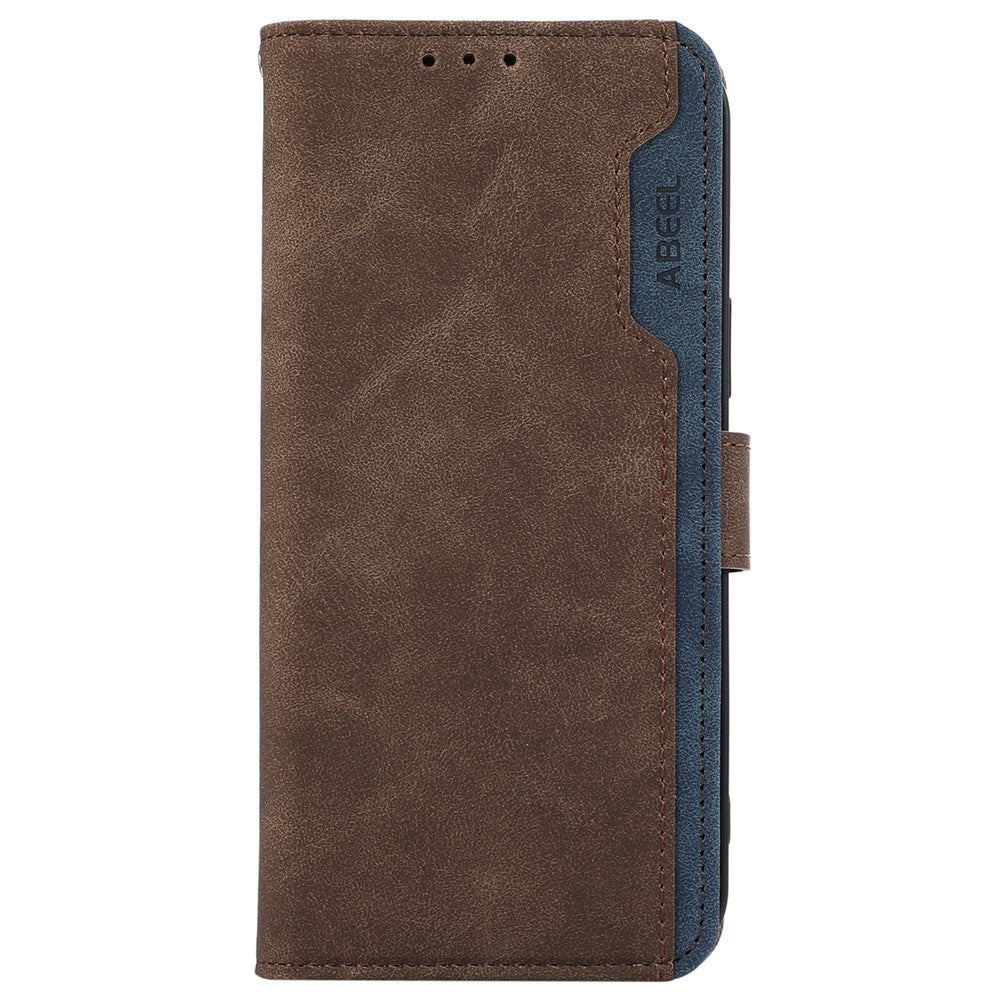 ABEEL For Xiaomi Redmi Note 15 Pro 5G (Global) Case Color Splicing Leather Flip Phone Cover RFID Blocking - Brown