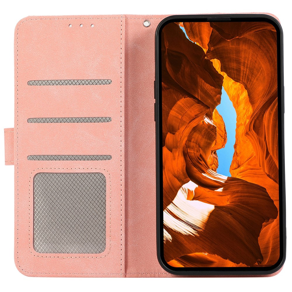 ABEEL For Xiaomi Redmi Note 15 Pro 5G (Global) Case Color Splicing Leather Flip Phone Cover RFID Blocking - Pink