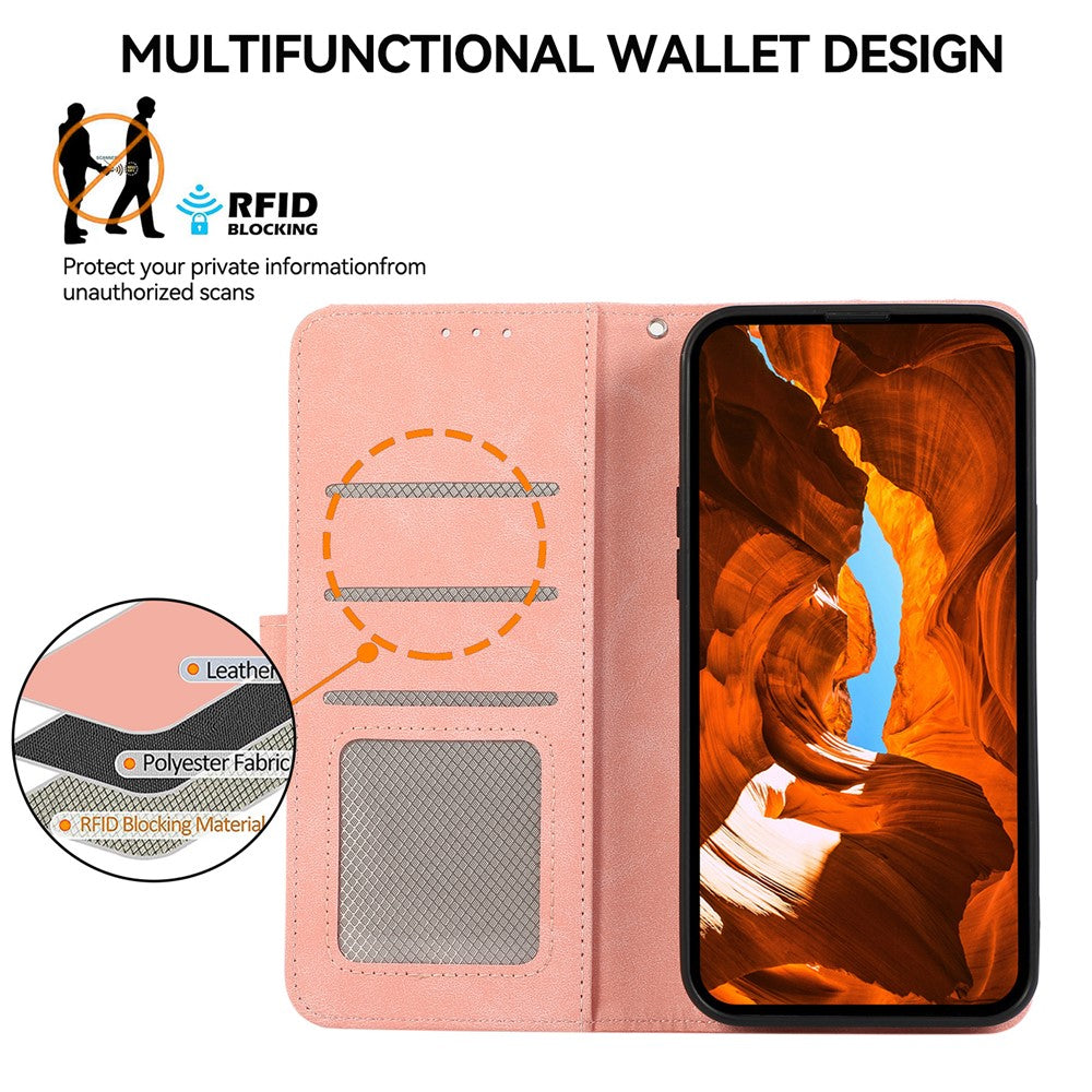 ABEEL For Xiaomi Redmi Note 15 Pro 5G (Global) Case Color Splicing Leather Flip Phone Cover RFID Blocking - Pink