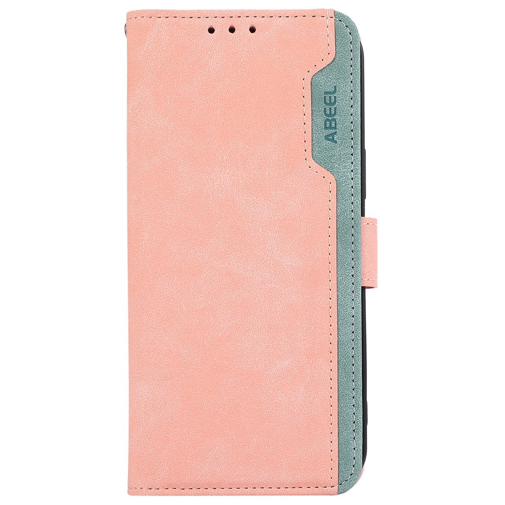 ABEEL For Xiaomi Redmi Note 15 Pro 5G (Global) Case Color Splicing Leather Flip Phone Cover RFID Blocking - Pink