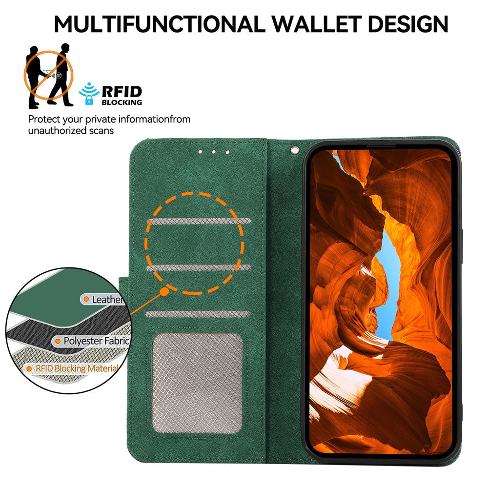 ABEEL For Xiaomi Redmi Note 15 Pro 5G (Global) Case Color Splicing Leather Flip Phone Cover RFID Blocking - Green