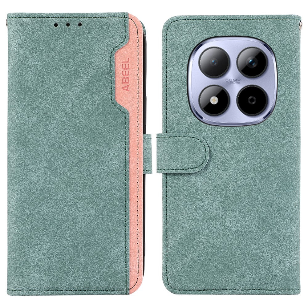 ABEEL For Xiaomi Redmi Note 15 Pro 5G (Global) Case Color Splicing Leather Flip Phone Cover RFID Blocking - Baby Blue