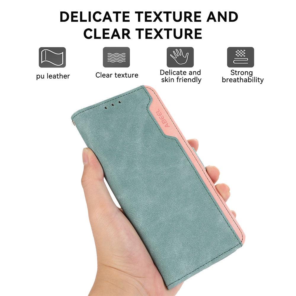 ABEEL For Xiaomi Redmi Note 15 Pro 5G (Global) Case Color Splicing Leather Flip Phone Cover RFID Blocking - Baby Blue