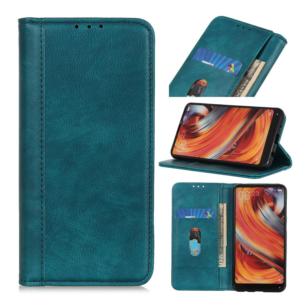 For Xiaomi Poco M8 Pro 5G / Redmi Note 15 Pro+ 5G (Global) Stand Case Split Leather Litchi Texture Wallet Phone Cover - Green