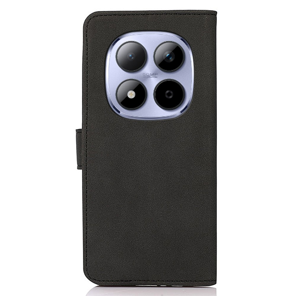 KHAZNEH For Xiaomi Poco M8 Pro 5G / Redmi Note 15 Pro+ 5G (Global) Case PU Leather Wallet Stand Phone Cover - Black