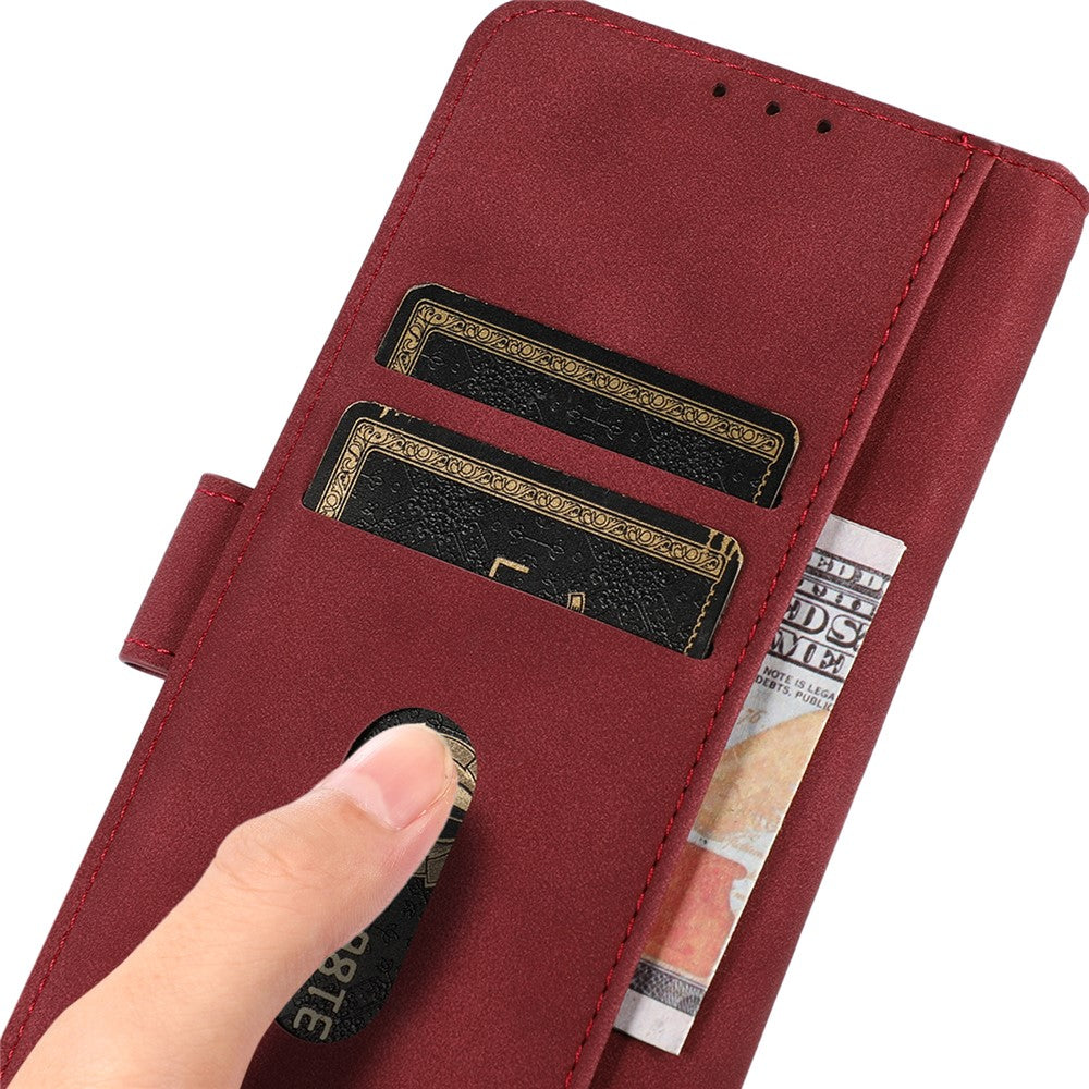 KHAZNEH For Xiaomi Poco M8 Pro 5G / Redmi Note 15 Pro+ 5G (Global) Case PU Leather Wallet Stand Phone Cover - Red