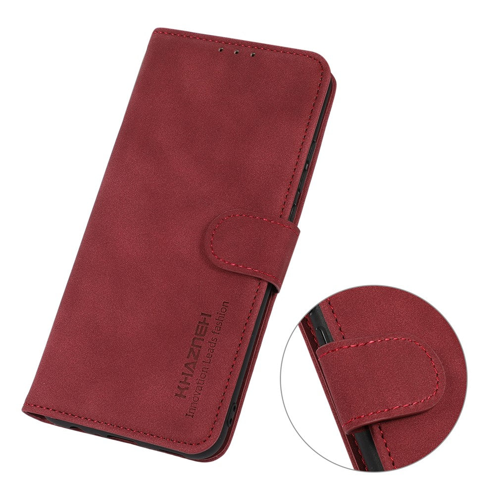 KHAZNEH For Xiaomi Poco M8 Pro 5G / Redmi Note 15 Pro+ 5G (Global) Case PU Leather Wallet Stand Phone Cover - Red