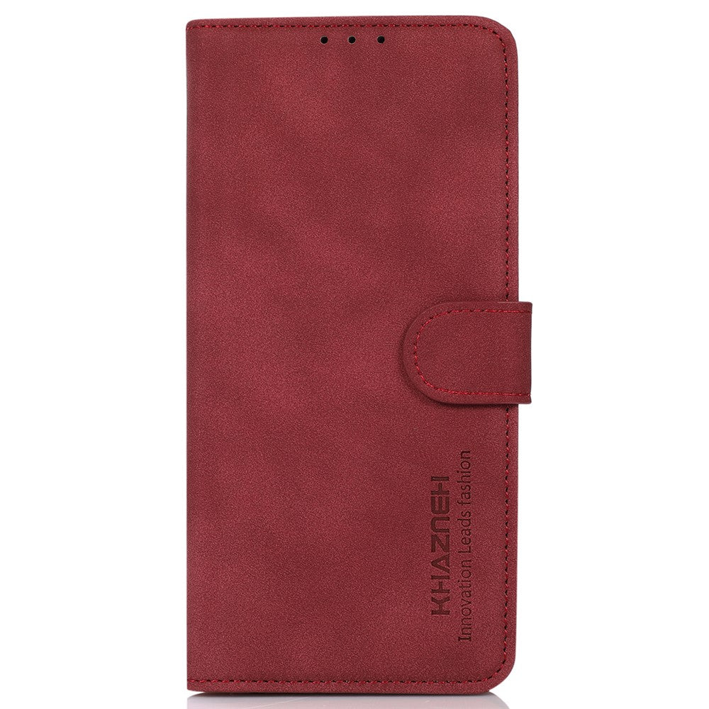 KHAZNEH For Xiaomi Poco M8 Pro 5G / Redmi Note 15 Pro+ 5G (Global) Case PU Leather Wallet Stand Phone Cover - Red
