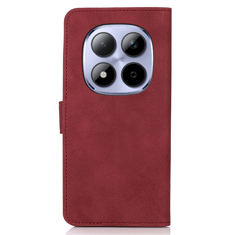 KHAZNEH For Xiaomi Poco M8 Pro 5G / Redmi Note 15 Pro+ 5G (Global) Case PU Leather Wallet Stand Phone Cover - Red
