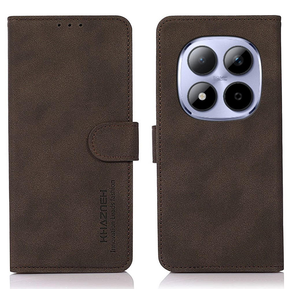 KHAZNEH For Xiaomi Poco M8 Pro 5G / Redmi Note 15 Pro+ 5G (Global) Case PU Leather Wallet Stand Phone Cover - Brown