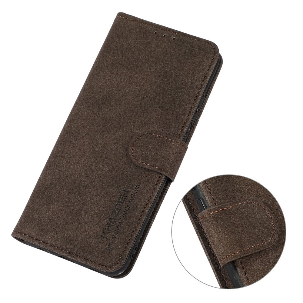 KHAZNEH For Xiaomi Poco M8 Pro 5G / Redmi Note 15 Pro+ 5G (Global) Case PU Leather Wallet Stand Phone Cover - Brown