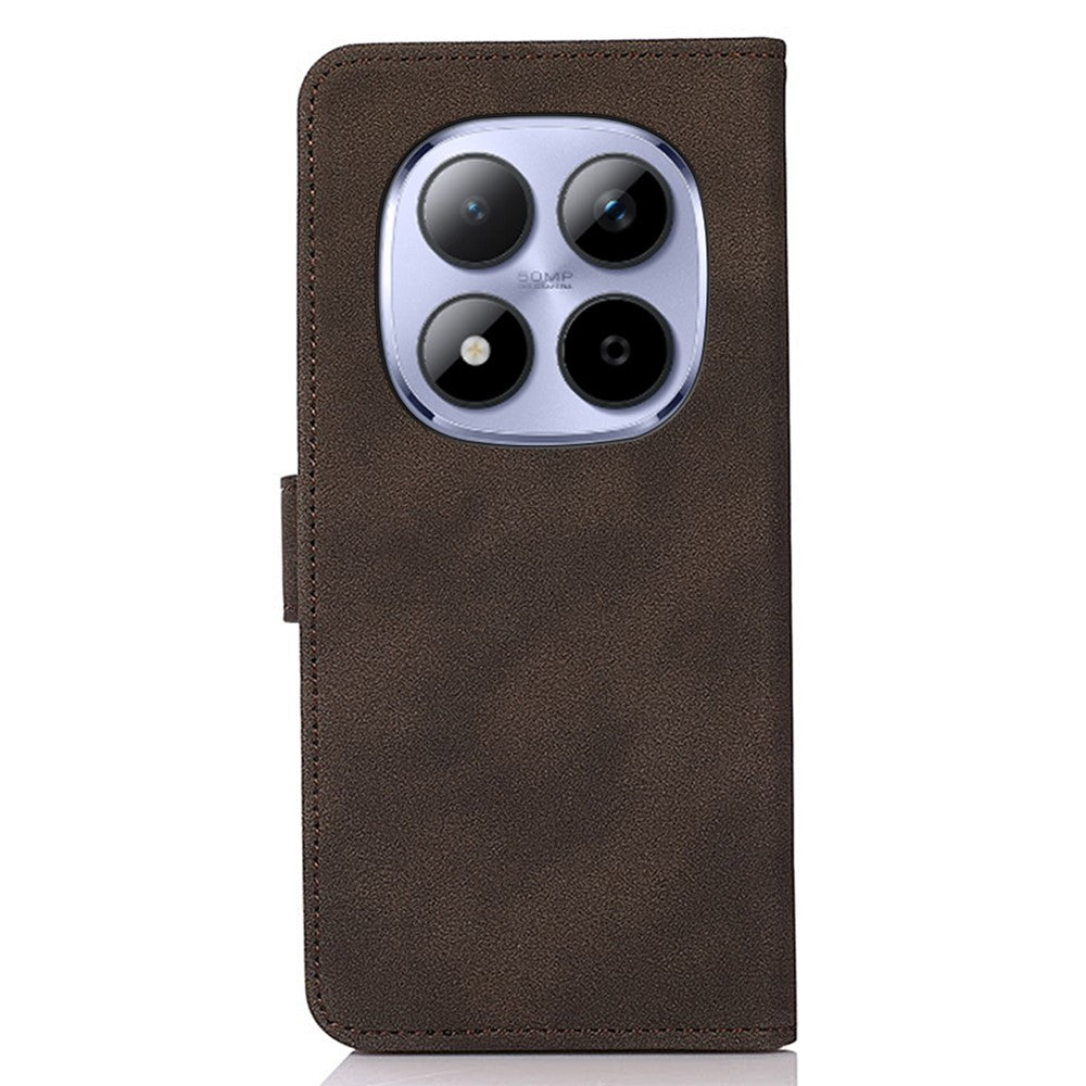 KHAZNEH For Xiaomi Poco M8 Pro 5G / Redmi Note 15 Pro+ 5G (Global) Case PU Leather Wallet Stand Phone Cover - Brown