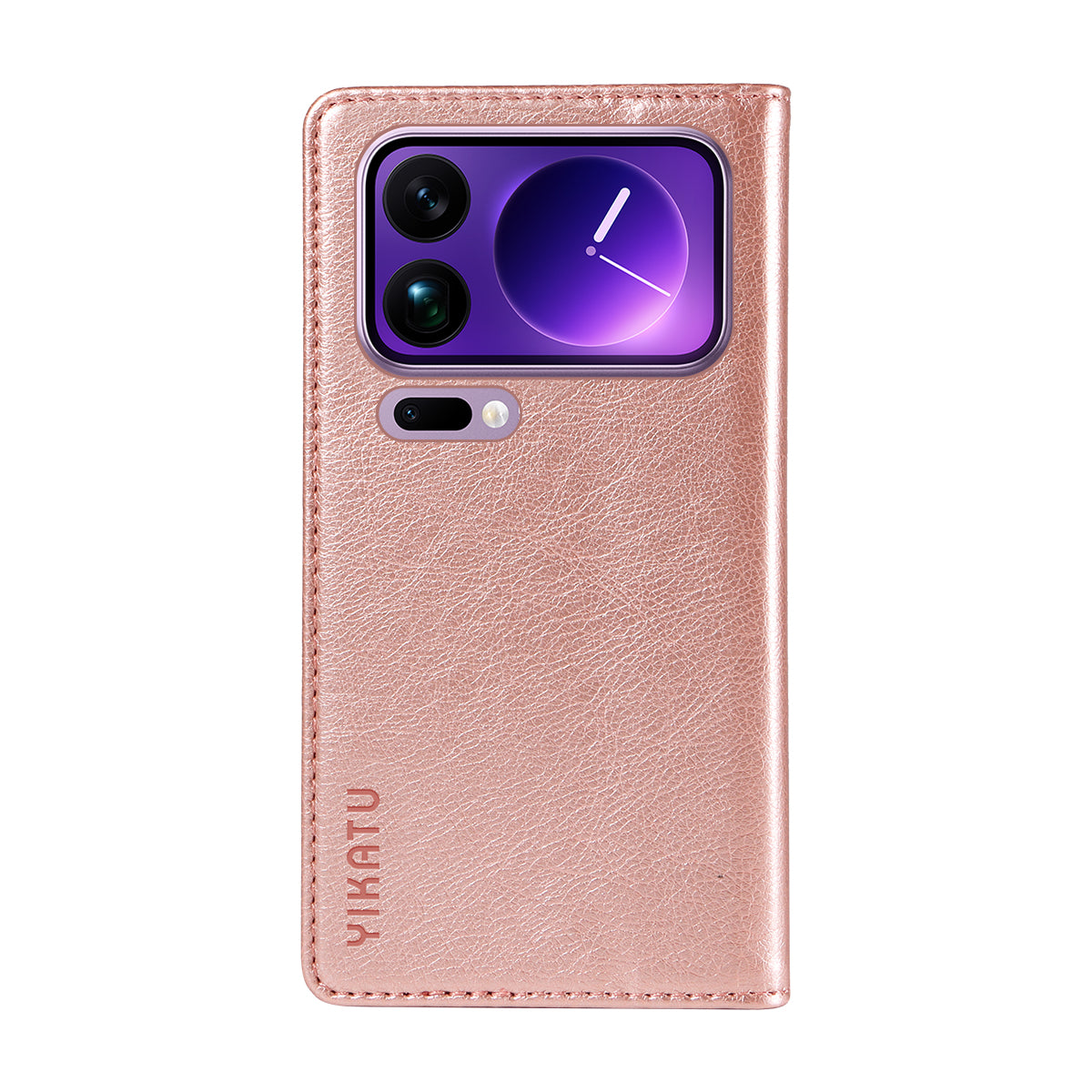 For Xiaomi 17 Pro Max Wallet Case YIKATU YK-006 Magnetic Closure Leather Phone Cover Litchi Texture - Rose Gold
