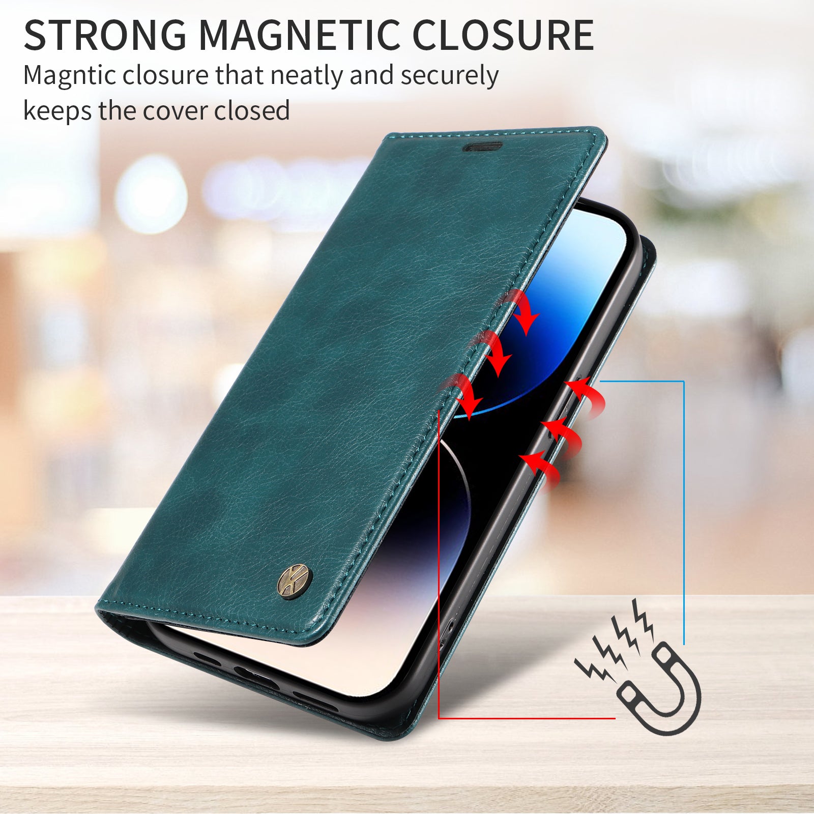 For Xiaomi 17 Pro Max Wallet Case YIKATU YK-006 Magnetic Closure Leather Phone Cover Litchi Texture - Blue