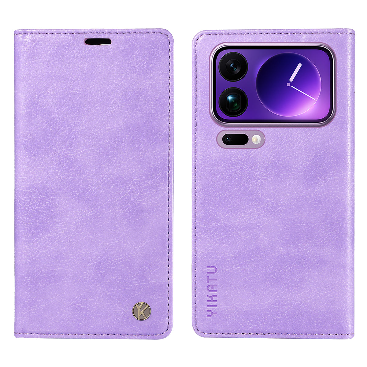 For Xiaomi 17 Pro Max Wallet Case YIKATU YK-006 Magnetic Closure Leather Phone Cover Litchi Texture - Purple