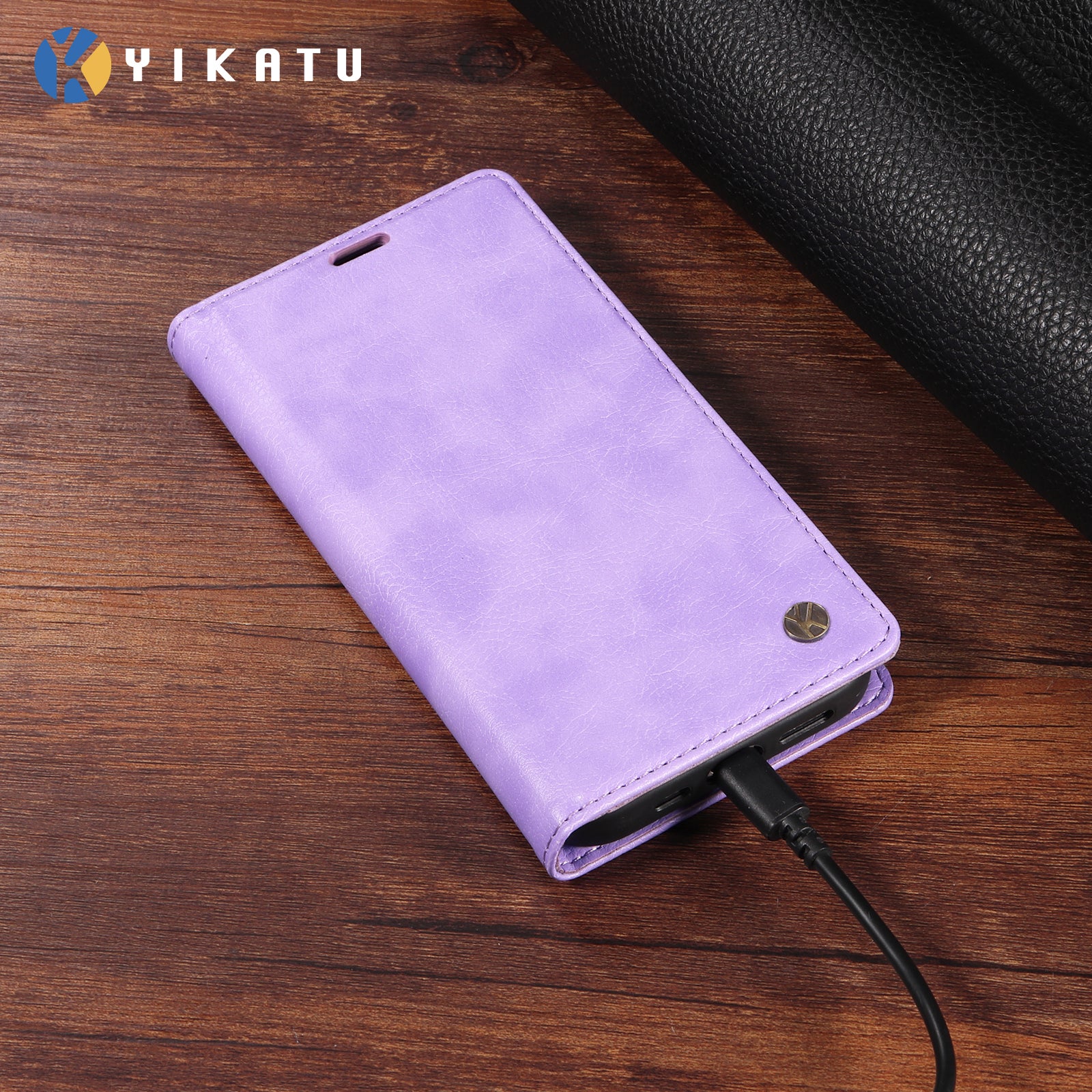 For Xiaomi 17 Pro Max Wallet Case YIKATU YK-006 Magnetic Closure Leather Phone Cover Litchi Texture - Purple