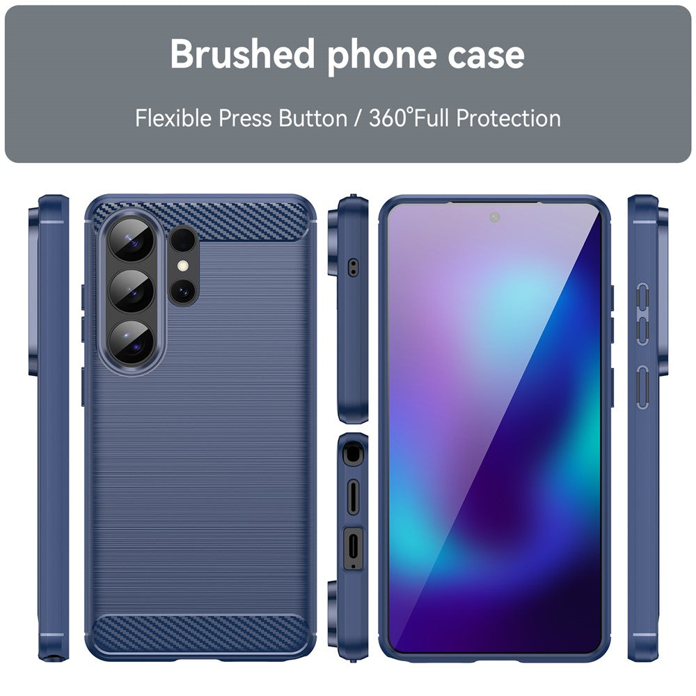 For-Samsung-Galaxy-S26-Ultra-Case-Protective-Phone-Cover-Carbon-Fiber-Texture-Brushed-Blue