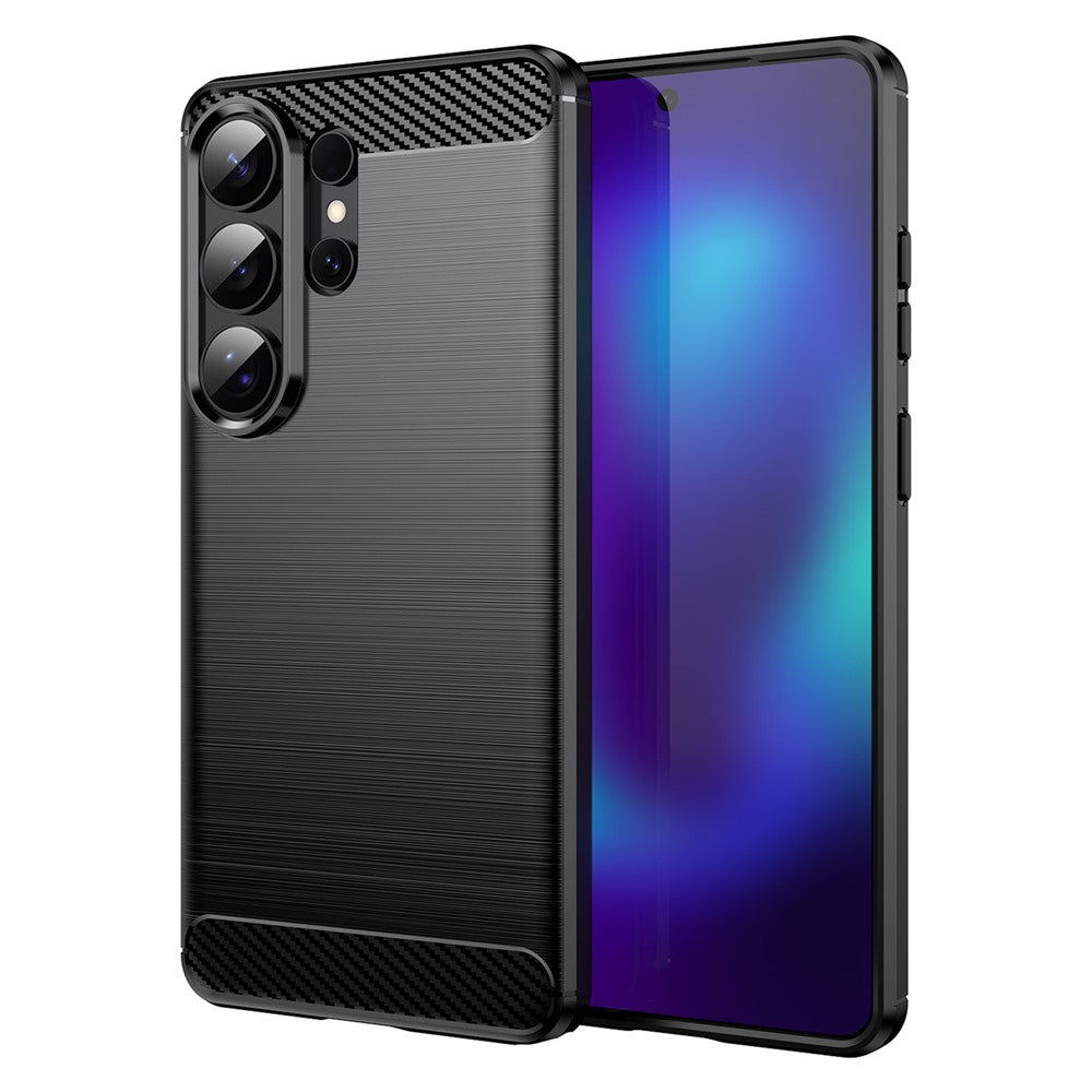 AMORUS-For-Samsung-Galaxy-S26-Ultra-Case-Carbon-Fiber-Texture-Brushed-Protective-Phone-Cover-Black
