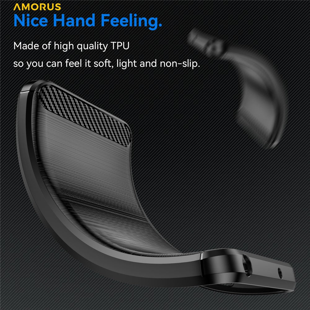 AMORUS-For-Samsung-Galaxy-S26-Ultra-Case-Carbon-Fiber-Texture-Brushed-Protective-Phone-Cover-Black